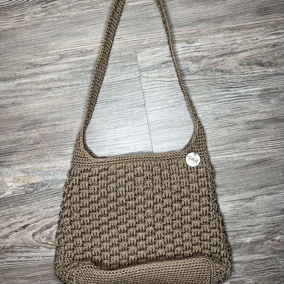 The Sak Brown Crochet Shoulder Bag - Picture 1 of 8